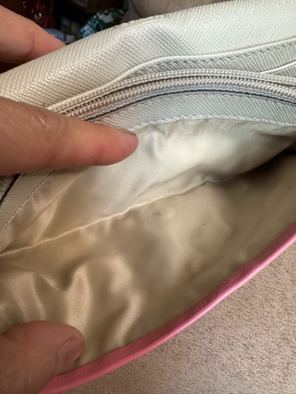 Coach Signature Canvas Continental Large Wallet in Pink Trim in Fair Condition - Picture 13 of 14